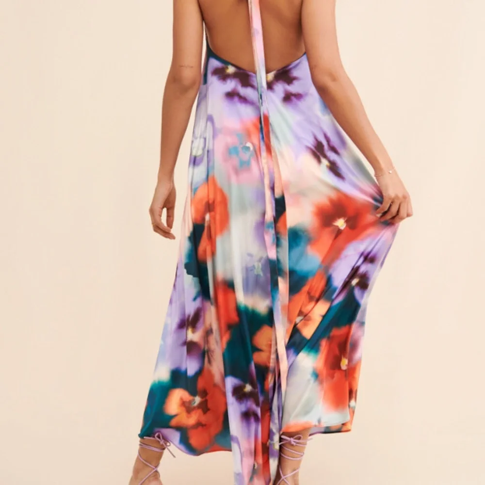 Especia Alejandra Maxi Halter Dress Sz Small - Picture 4 of 9